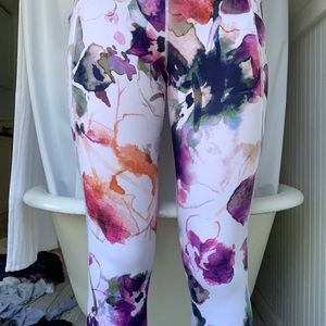 High waisted Athleta floral cut out leggings